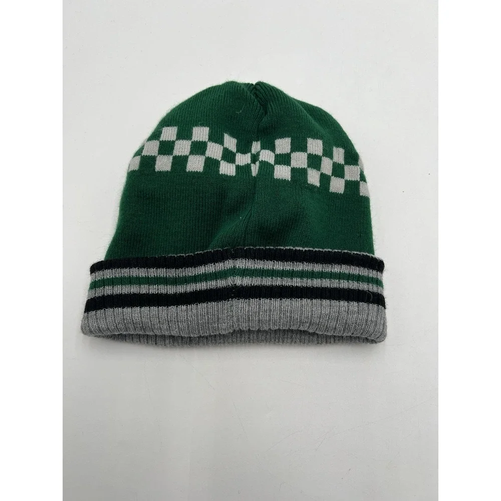 Harry Potter Slytherin Knit Beanie Hat Green Gray Embroidered Logo One Size